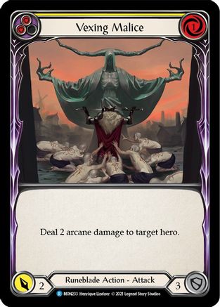 Vexing Malice (Yellow) [U-MON233] (Monarch Unlimited)  Unlimited Normal