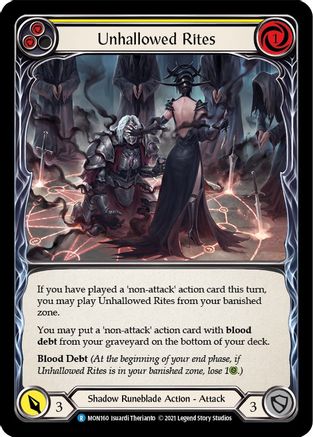 Unhallowed Rites (Yellow) [MON160] (Monarch)  1st Edition Normal