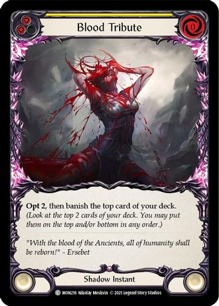 Blood Tribute (Yellow) [U-MON216] (Monarch Unlimited)  Unlimited Normal