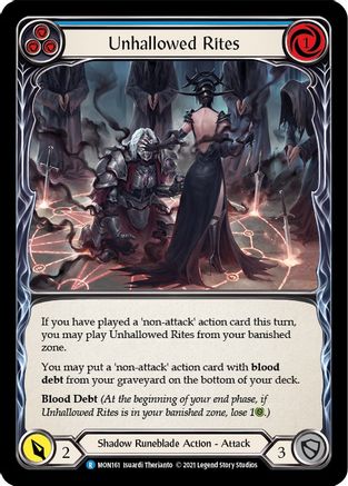 Unhallowed Rites (Blue) [MON161-RF] (Monarch)  1st Edition Rainbow Foil