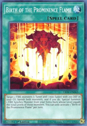 Birth of the Prominence Flame (LIOV-EN063) - Lightning Overdrive 1st Edition