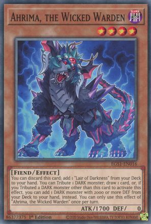 Ahrima, the Wicked Warden (EGS1-EN016) - Egyptian God Deck: Slifer the Sky Dragon Unlimited