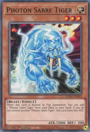 Photon Sabre Tiger (EGO1-EN013) - Egyptian God Deck: Obelisk the Tormentor 1st Edition