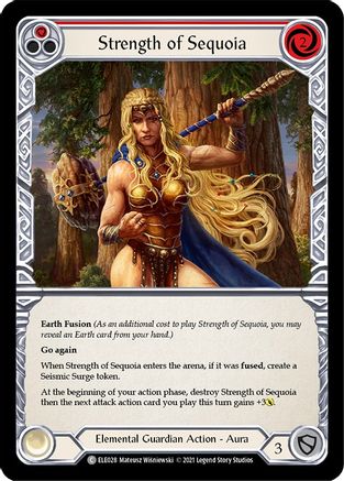 Strength of Sequoia (Red) [ELE028] (Tales of Aria)  1st Edition Rainbow Foil