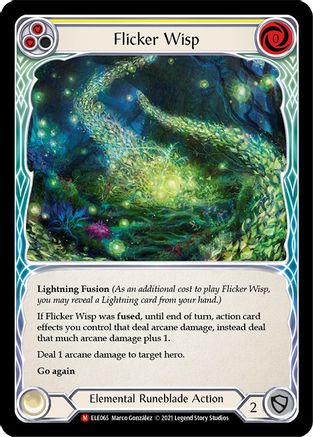 Flicker Wisp [ELE065] (Tales of Aria)  1st Edition Rainbow Foil