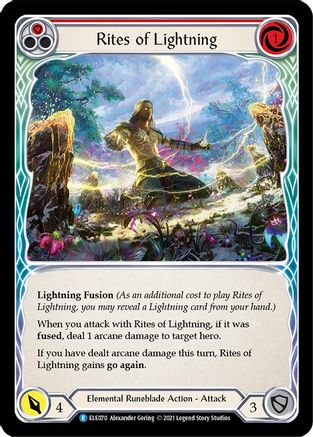 Rites of Lightning (Red) [ELE070] (Tales of Aria)  1st Edition Rainbow Foil
