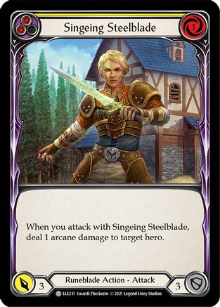 Singeing Steelblade (Yellow) [ELE231] (Tales of Aria)  1st Edition Normal