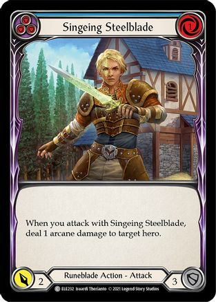 Singeing Steelblade (Blue) [ELE232] (Tales of Aria)  1st Edition Rainbow Foil