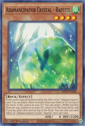Adamancipator Crystal - Raptite (MP21-EN228) - 2021 Tin of Ancient Battles 1st Edition