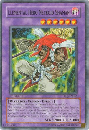 Elemental Hero Necroid Shaman (EOJ-EN036) - Enemy of Justice 1st Edition