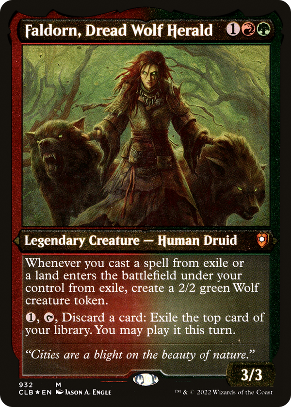 Faldorn, Dread Wolf Herald (Display Commander) (Foil Etched) [Commander Legends: Battle for Baldur's Gate]