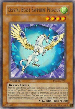 Crystal Beast Sapphire Pegasus (FOTB-EN007) - Force of the Breaker 1st Edition