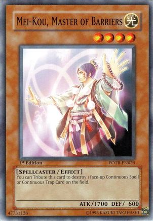 Mei-kou, Master of Barriers (FOTB-EN025) - Force of the Breaker 1st Edition