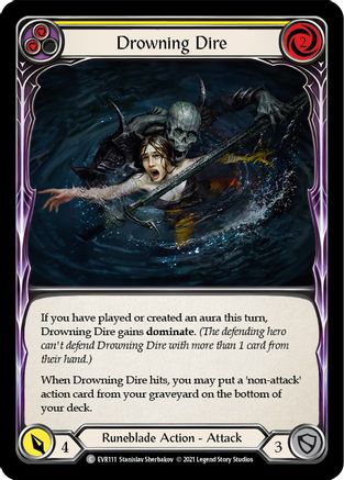 Drowning Dire (Yellow) [EVR111] (Everfest)  1st Edition Normal