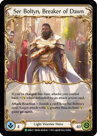 Ser Boltyn, Breaker of Dawn [HER031] (Promo)  Cold Foil