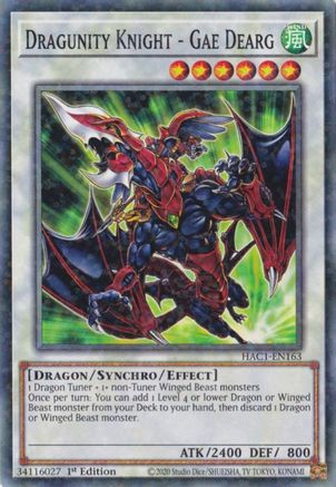 Dragunity Knight - Gae Dearg (Duel Terminal) (HAC1-EN163) - Hidden Arsenal: Chapter 1 1st Edition
