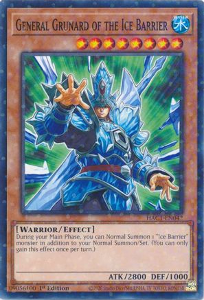 General Grunard of the Ice Barrier (Duel Terminal) (HAC1-EN042) - Hidden Arsenal: Chapter 1 1st Edition