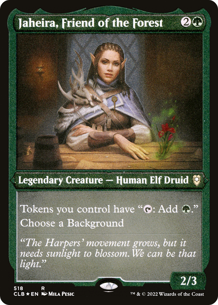 Jaheira, Friend of the Forest (Foil Etched) [Commander Legends: Battle for Baldur's Gate]
