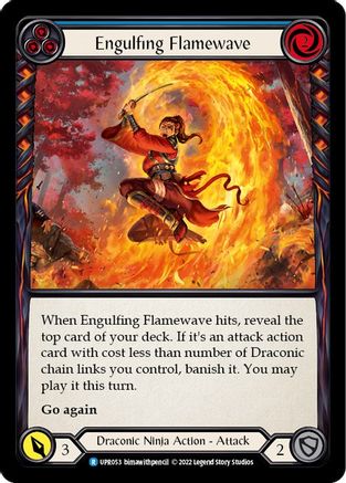 Engulfing Flamewave (Blue) [UPR053] (Uprising)  Rainbow Foil