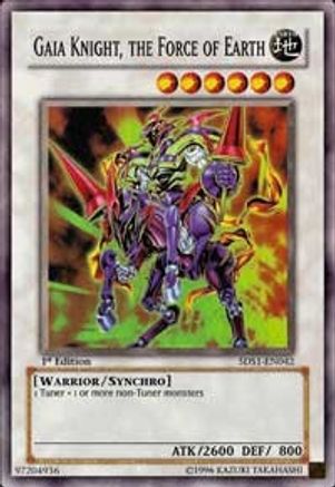 Gaia Knight, the Force of Earth (Super Rare) (5DS1-EN042) - 5D's 2008 Starter Deck 1st Edition