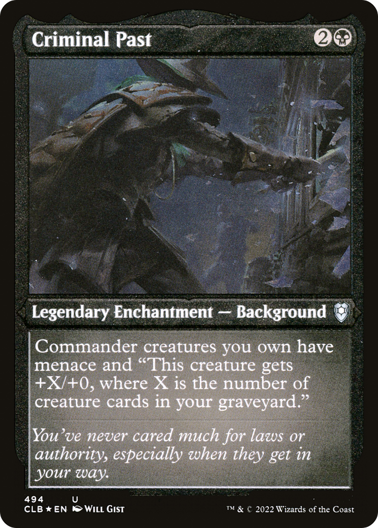 Criminal Past (Foil Etched) [Commander Legends: Battle for Baldur's Gate]