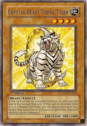 Crystal Beast Topaz Tiger (DP07-EN004) - Duelist Pack 7: Jesse Anderson 1st Edition