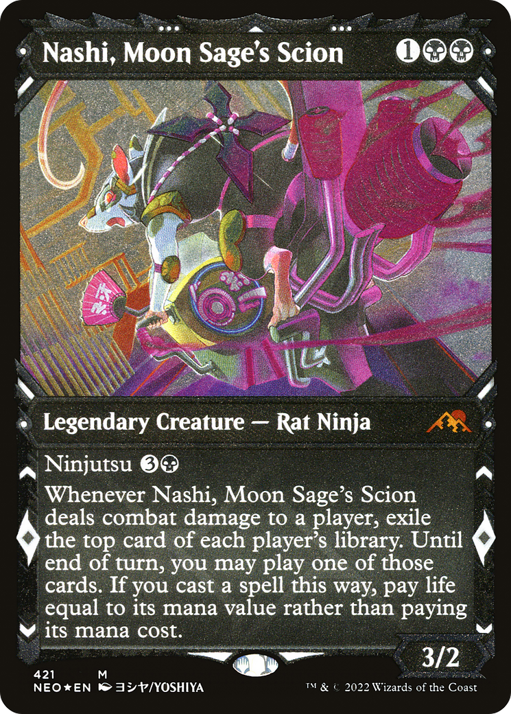 Nashi, Moon Sage's Scion (Showcase) (Foil Etched) [Kamigawa: Neon Dynasty]