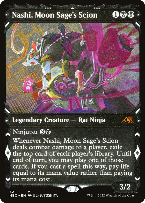 Nashi, Moon Sage's Scion (Showcase) (Foil Etched) [Kamigawa: Neon Dynasty]