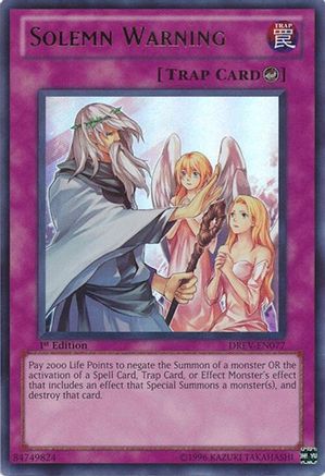 Solemn Warning (DREV-EN077) - Duelist Revolution Unlimited