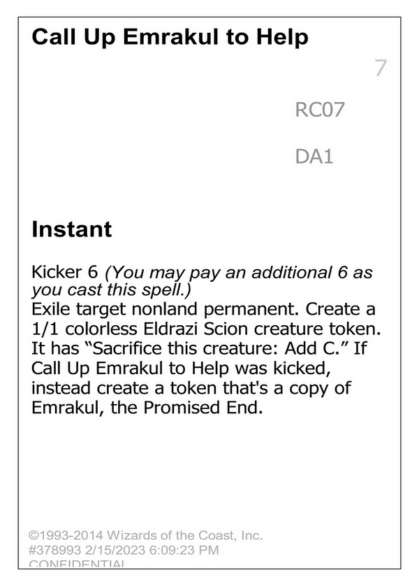 Call Up Emrakul to Help (UNK-RC07A) - Unknown Event