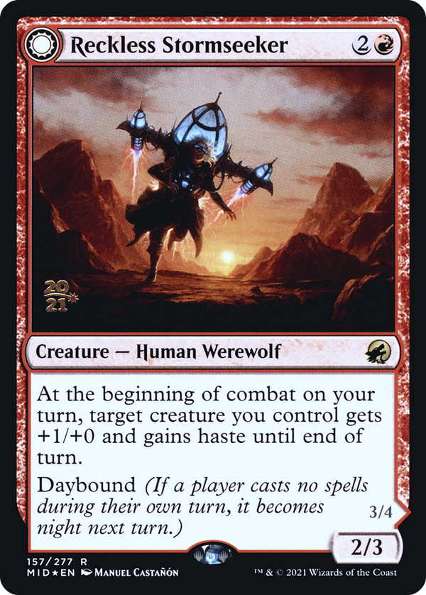 Reckless Stormseeker // Storm-Charged Slasher [Innistrad: Midnight Hunt Prerelease Promos]