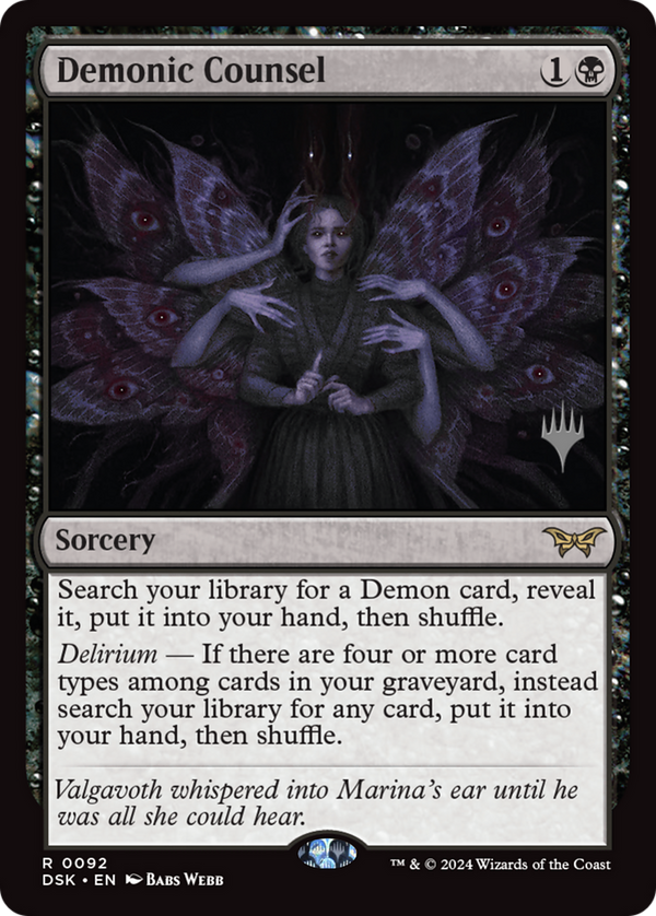 Demonic Counsel (Promo Pack) [Duskmourn: House of Horror Promos]
