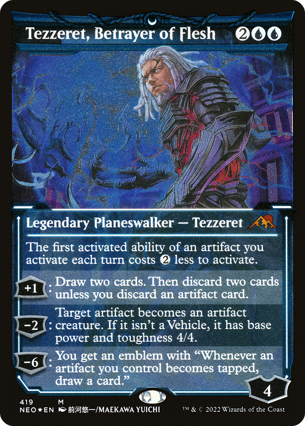 Tezzeret, Betrayer of Flesh (Showcase) (Foil Etched) [Kamigawa: Neon Dynasty]