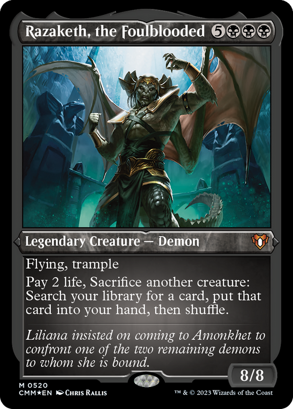 Razaketh, the Foulblooded (Foil Etched) [Commander Masters]