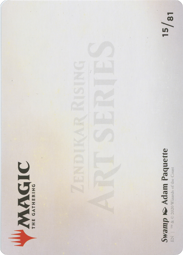 Swamp // Swamp (AZNR-015) - Zendikar Rising Art Series (Borderless) Foil