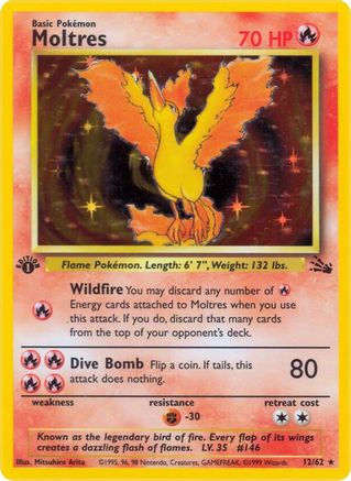 Moltres (12/62) [Fossil 1st Edition] Spanish
