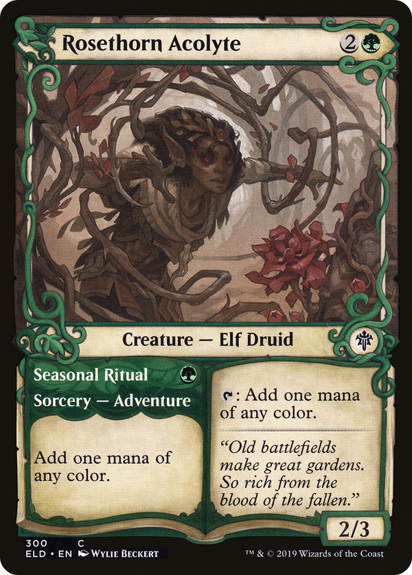 Rosethorn Acolyte // Seasonal Ritual (Showcase) [Throne of Eldraine]