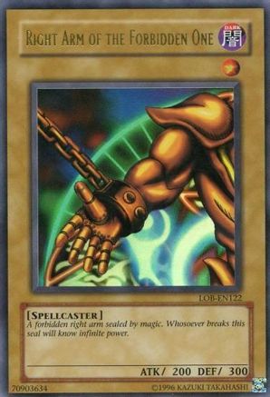 Right Arm of the Forbidden One (LOB-EN122) - Legend of Blue Eyes White Dragon (Worldwide English) Unlimited