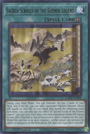 Sacred Scrolls of the Gizmek Legend (AMDE-EN058) - Amazing Defenders 1st Edition