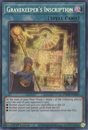 Gravekeeper's Inscription (PHHY-EN000) - Photon Hypernova 1st Edition