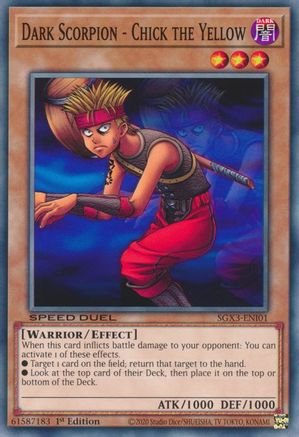 Dark Scorpion - Chick the Yellow (SGX3-ENI01) - Speed Duel GX: Duelists of Shadows 1st Edition