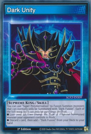 Dark Unity (SGX3-ENS09) - Speed Duel GX: Duelists of Shadows 1st Edition