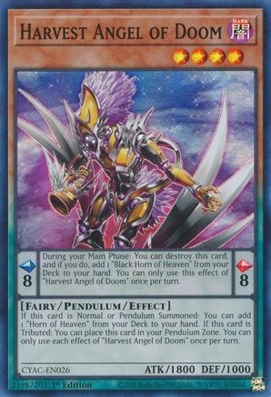 Harvest Angel of Doom (CYAC-EN026) - Cyberstorm Access 1st Edition