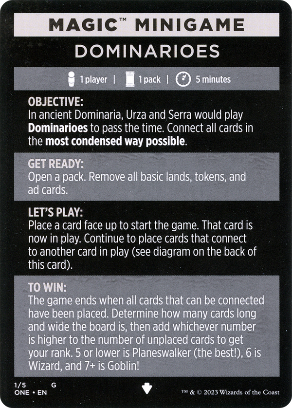 Dominarioes // Dominarioes (cont'd) (MONE-001) - Phyrexia: All Will Be One Minigames Foil