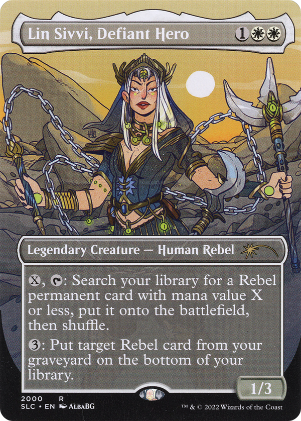 Lin Sivvi, Defiant Hero (Borderless) [Secret Lair Countdown Kit]