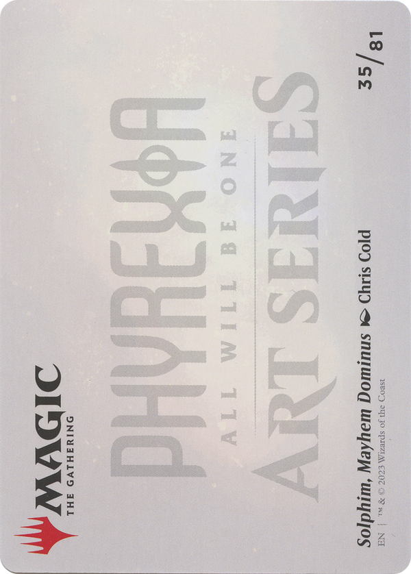 Solphim, Mayhem Dominus // Solphim, Mayhem Dominus (AONE-035) - Phyrexia: All Will Be One Art Series (Borderless)