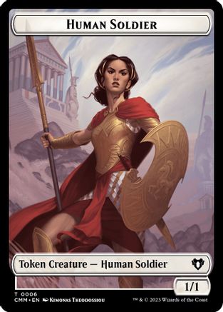 Human Soldier // Cat (0005) Double-Sided Token (CMM-6 // 5) - Commander Masters Foil