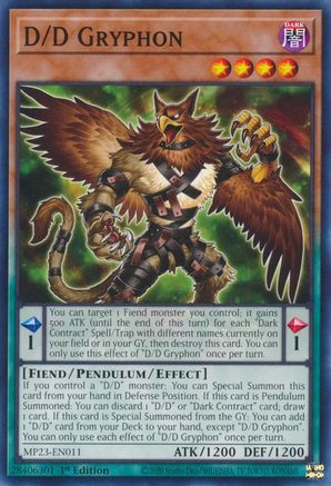 D/D Gryphon (MP23-EN011) - 25th Anniversary Tin: Dueling Heroes Mega Pack 1st Edition