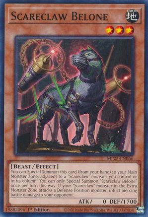 Scareclaw Belone (MP23-EN066) - 25th Anniversary Tin: Dueling Heroes Mega Pack 1st Edition