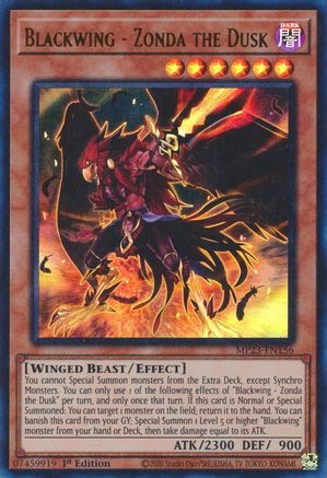 Blackwing - Zonda the Dusk (MP23-EN156) - 25th Anniversary Tin: Dueling Heroes Mega Pack 1st Edition